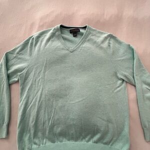 Brooks Brothers Mint Green V-Neck Sweater